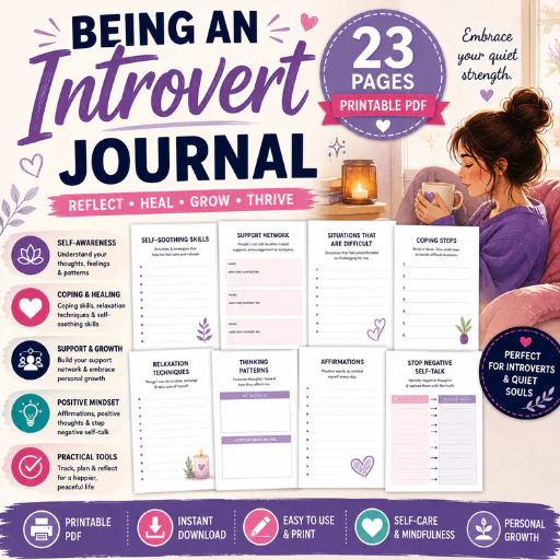 Being an Introvert Journal – 23 Page Printable PDF