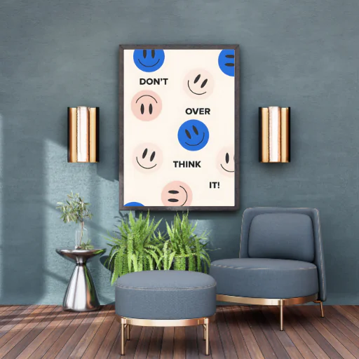 Don’t Overthink It Wall Art Printable – Minimal Motivational Quote Poster (2248x4000)