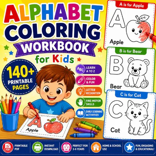 Beginning Sounds Workbook for Kids – 360+ Printable PDF Pages | Phonics, Letter Sounds|