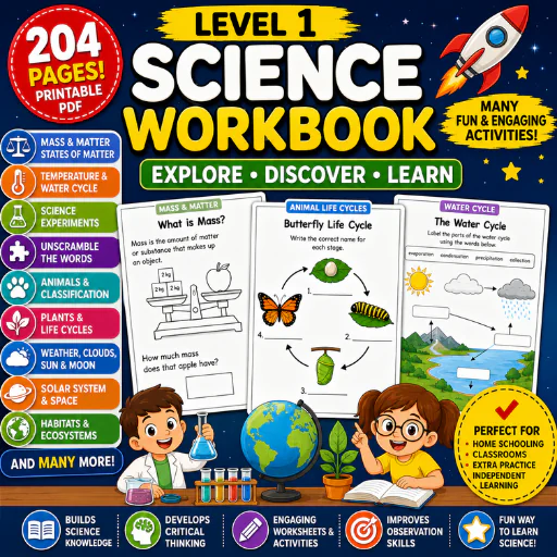 Level 1 Science Workbook for Kids – Printable Science Activities PDF